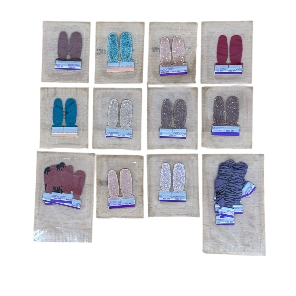 NEW Color Street Nail Polish Strips Lot of 14 Assorted Glitter + 12 Sample Packs - Picture 6 of 6
